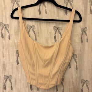 Vici Cream Structured Corset Tank Top